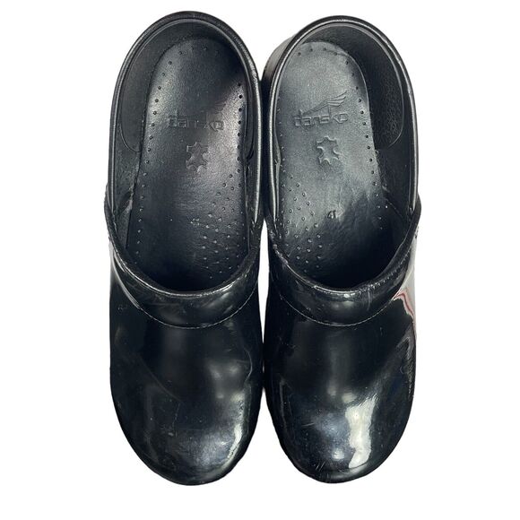 DANSKO Black Petrol Patent Leather Professional Clogs Womens Shoes SIZE 41 Nurse - Picture 6 of 11